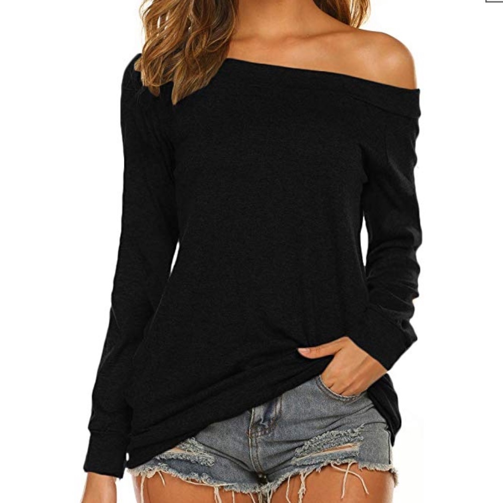 Black off the shoulder sweater